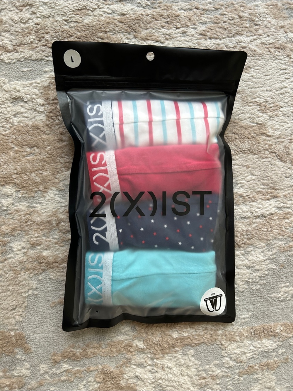 2xist Men’s 4-Pack Cotton Stretch Jock Straps - Red, Navy, Light Blue, White
